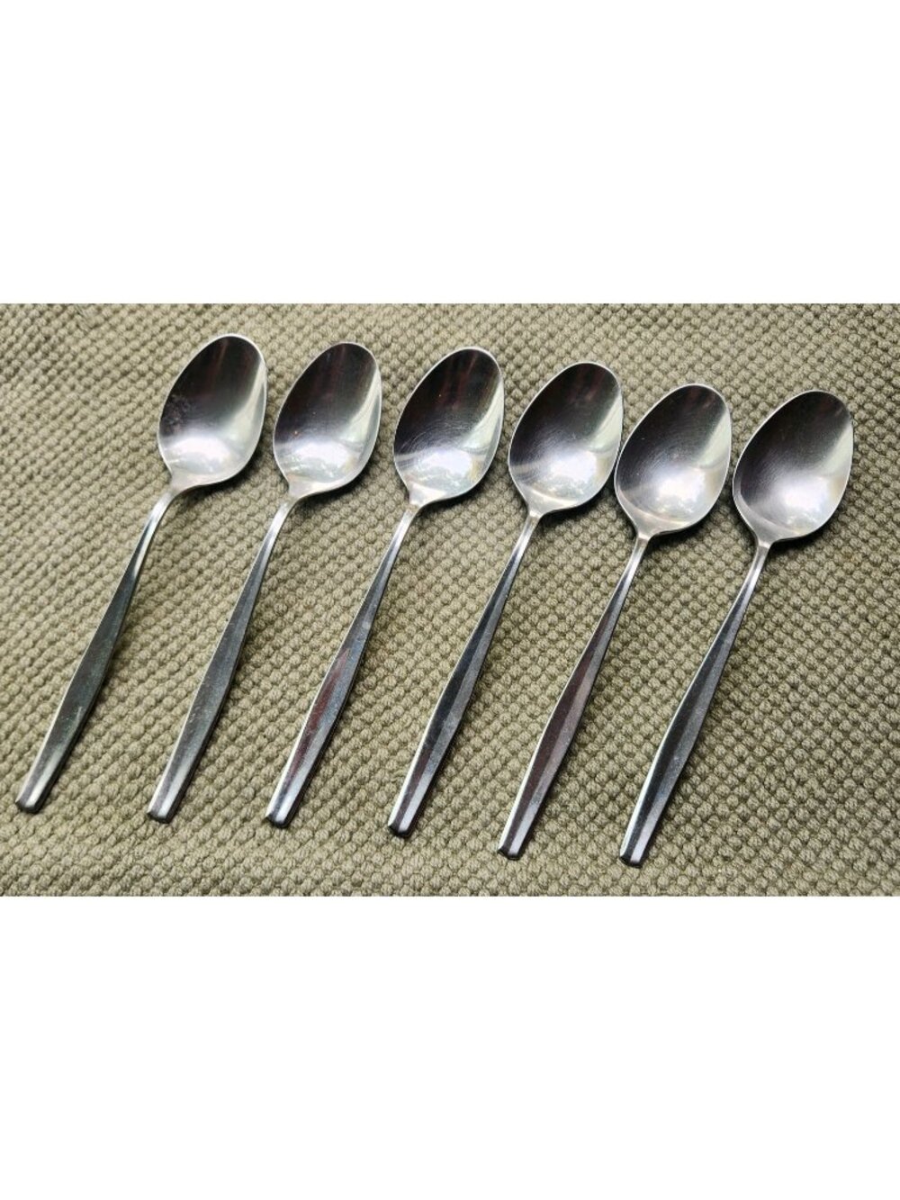 WMF Cromargan FRANKFURT Stainless Germany Set of 6 Soup Table Place Spoons Lot